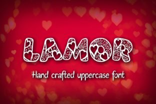 Lamor: A Hand-Drawn Uppercase Font with Heart-Adorned Letters